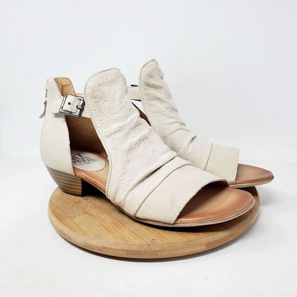 Miz Mooz Shoes Women 40 Corra Off White Pump Buckle Strap Bootie Open Toe Sandal - Picture 5 of 13